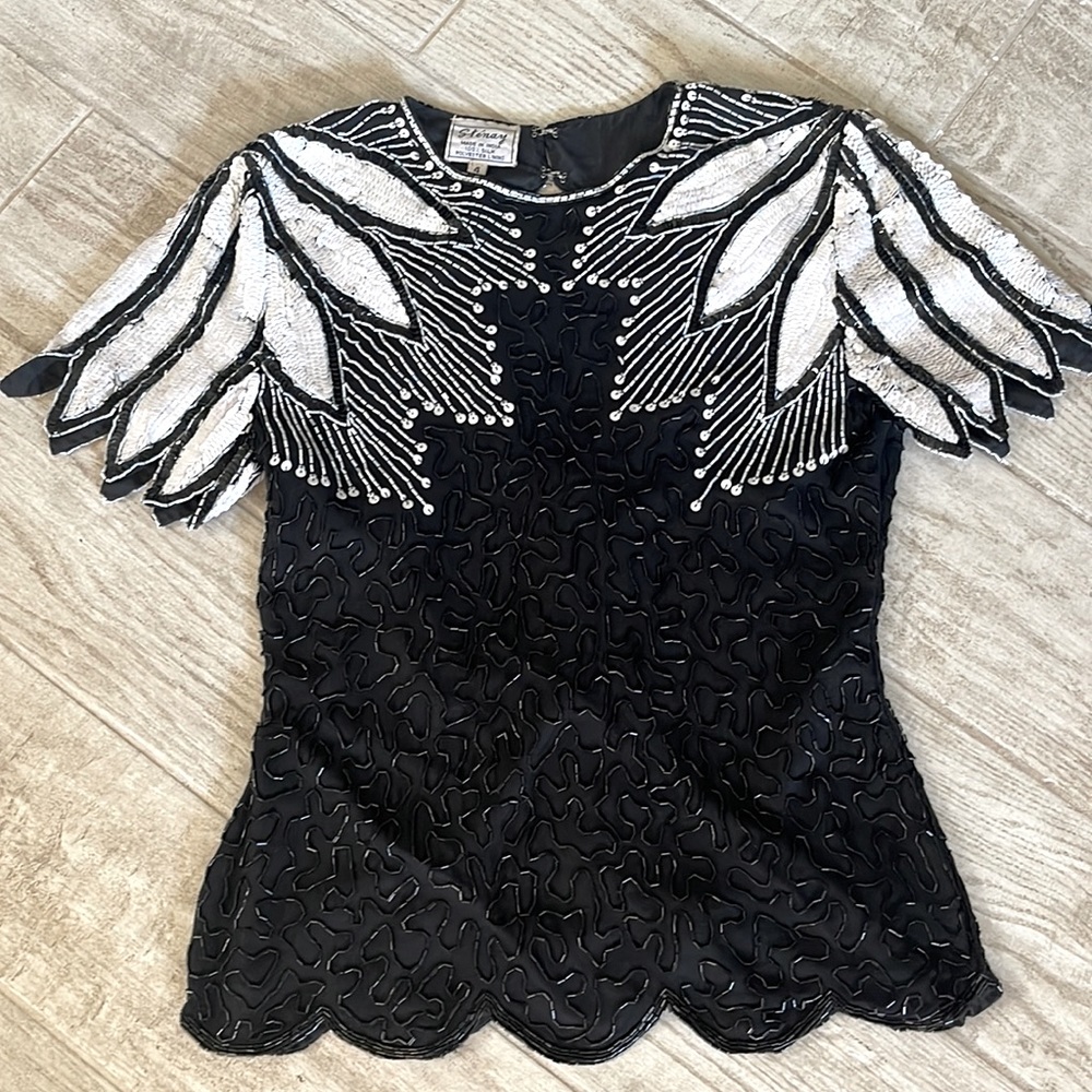 Vintage Stenay Silk Sequins Top